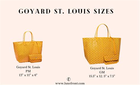 goyard st louis tote bag price|goyard st louis size comparison.